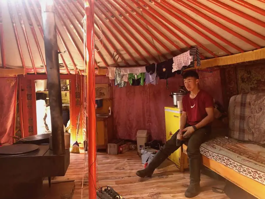 Inside a Yurt (Ger) Gobi Desert Mongolia