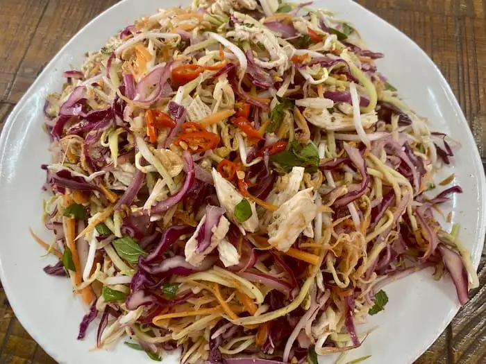 Vietnamese Green Mango, Carrot and Red Cabbage Chicken Salad Recipe