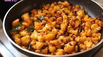 'Video thumbnail for cauliflower fry recipe-gobi stir fry dry-how to make gobi fry-cauliflower stir fry'