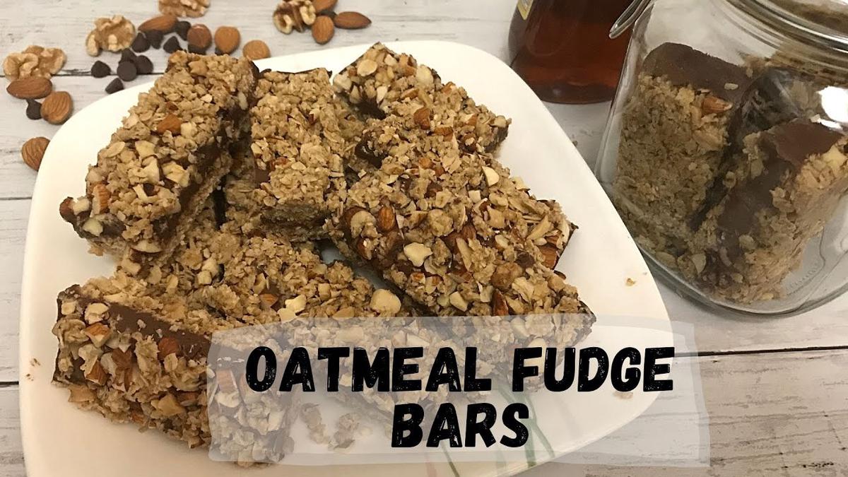 'Video thumbnail for Oatmeal Bars Recipe No Bake | Healthy Oatmeal Fudge Bars | Happy Tummy Recipes'