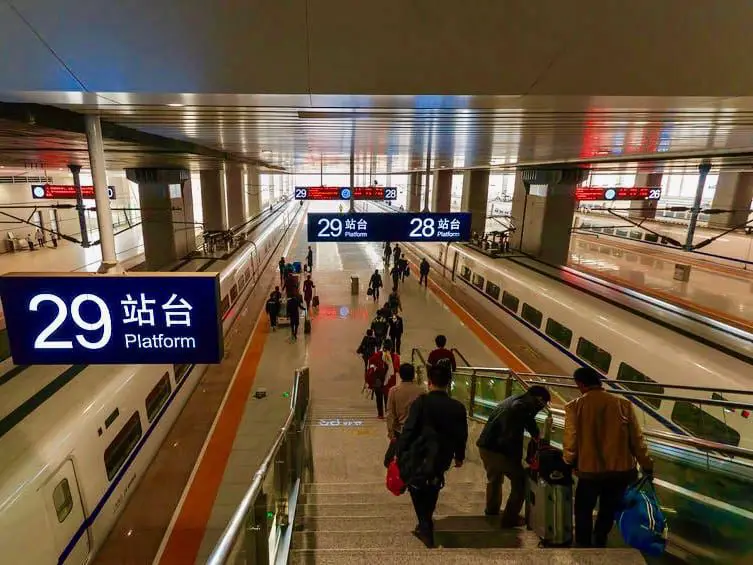 View inside a typical Chinese high-speed train station