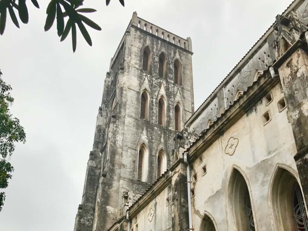 Side view St Joseph Church, Hanoi, Vietnam. 