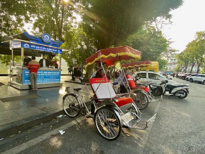Cyclos in Hanoi. Vietnam
