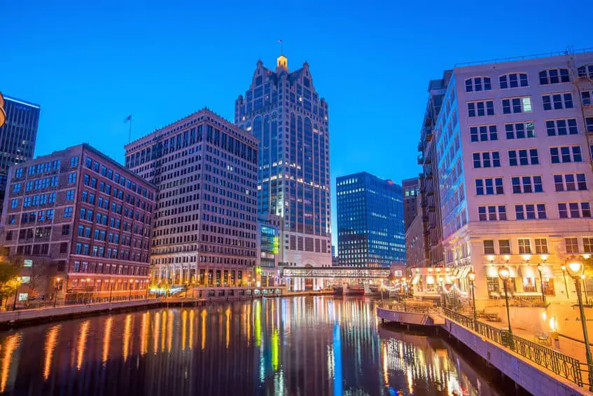 Milwaukee River at Night USA