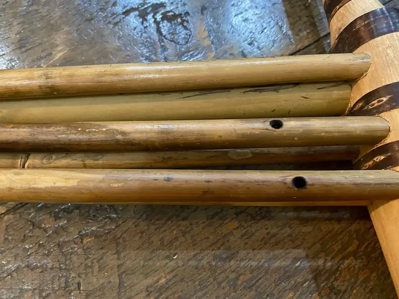 The Bamboo holes of the Hmong Panpipe.