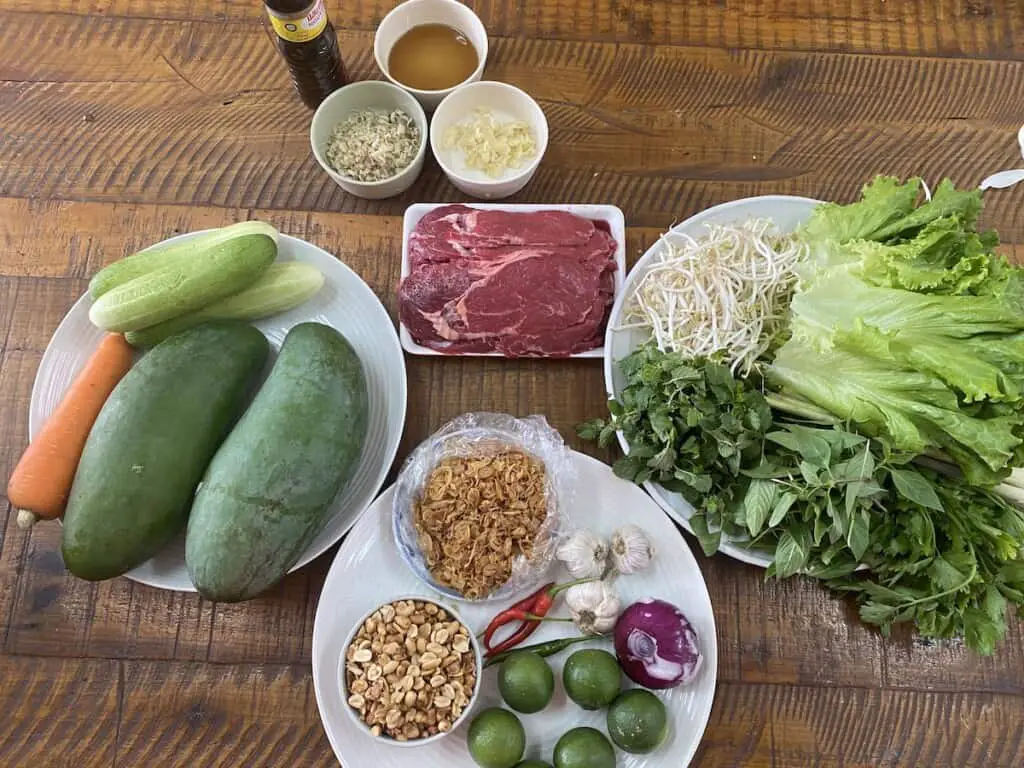 Vietnamese Beef and Green Mango Salad Recipe Ingredients