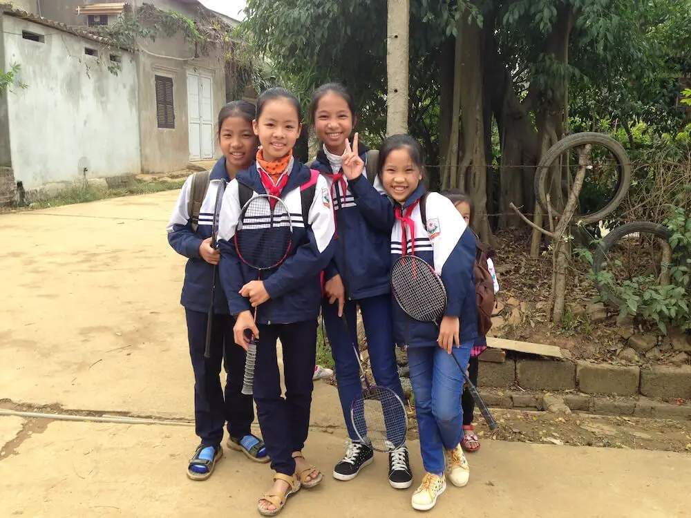 A group of Vietnamese school children