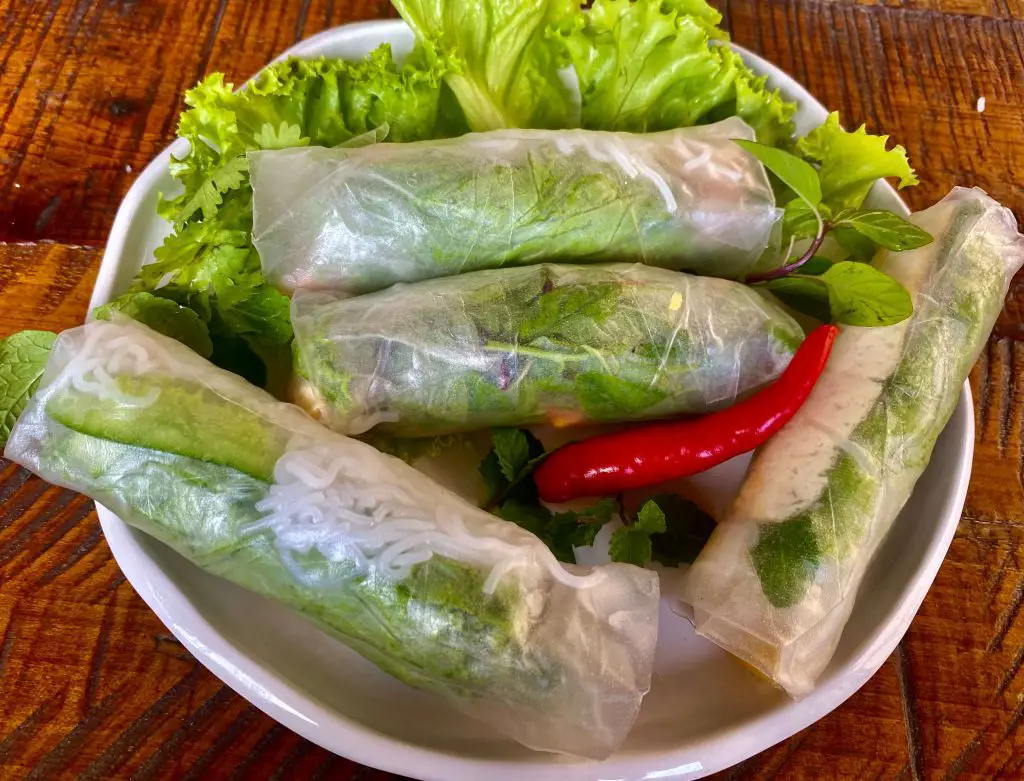 Vietnamese Vegetarian Fresh Spring Rolls With Vietnamese Dipping Sauces