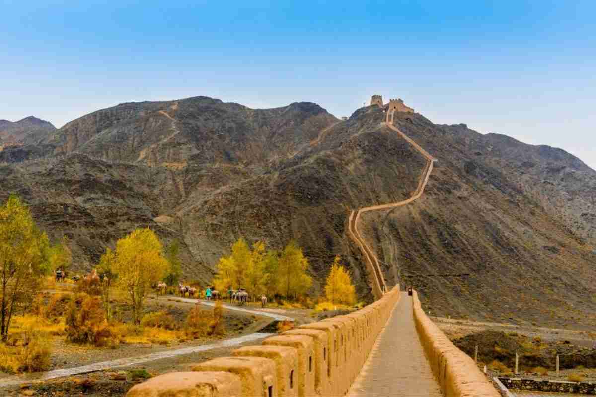 Where Does The Great Wall Of China End? A Bus On a Dusty Road