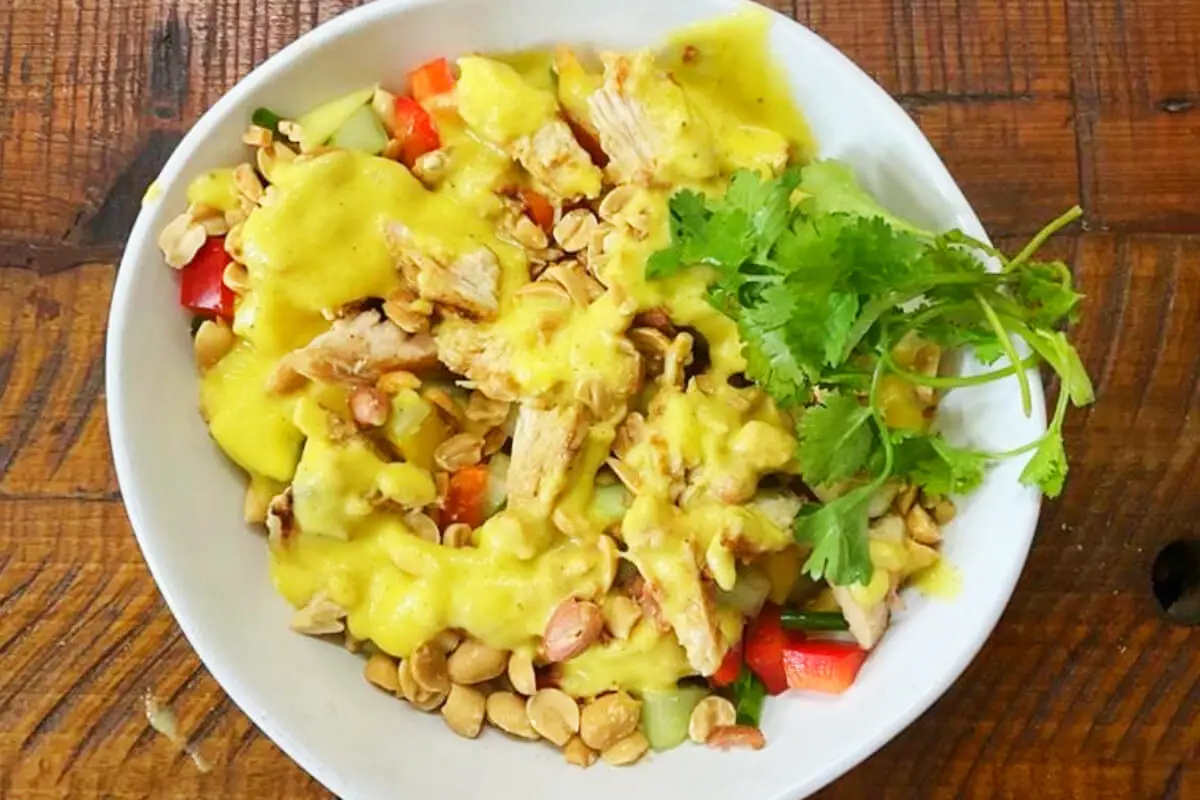 Chicken Mango Salad & Mango Dressing Recipe - Asian Inspired