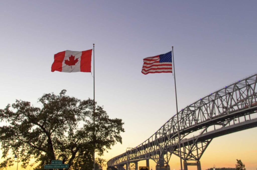 Flag of USA and Canada