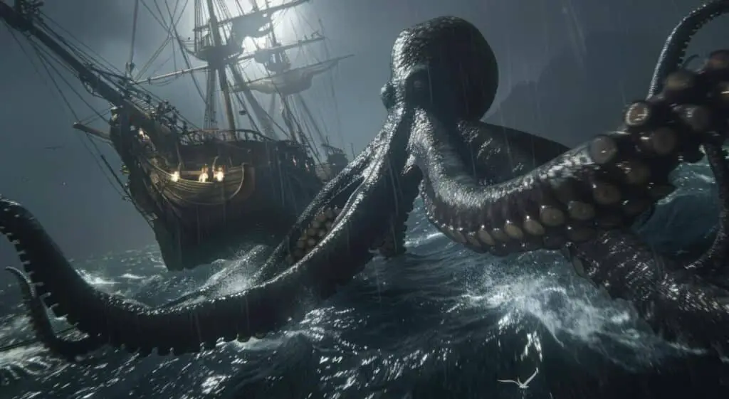 a large octopus in the water