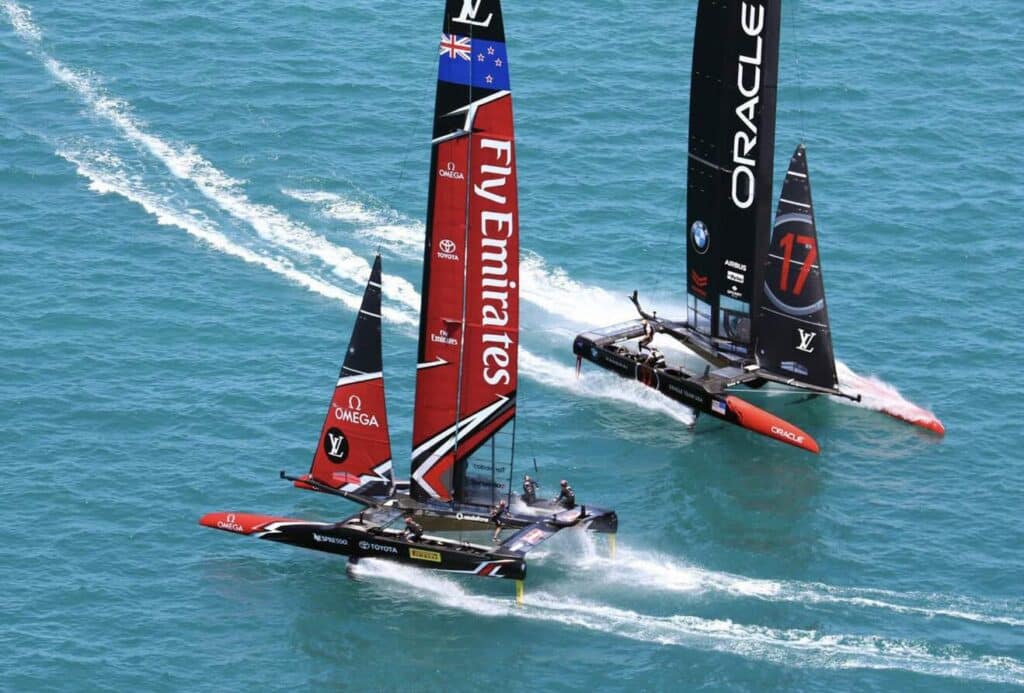 a couple of boats on the water