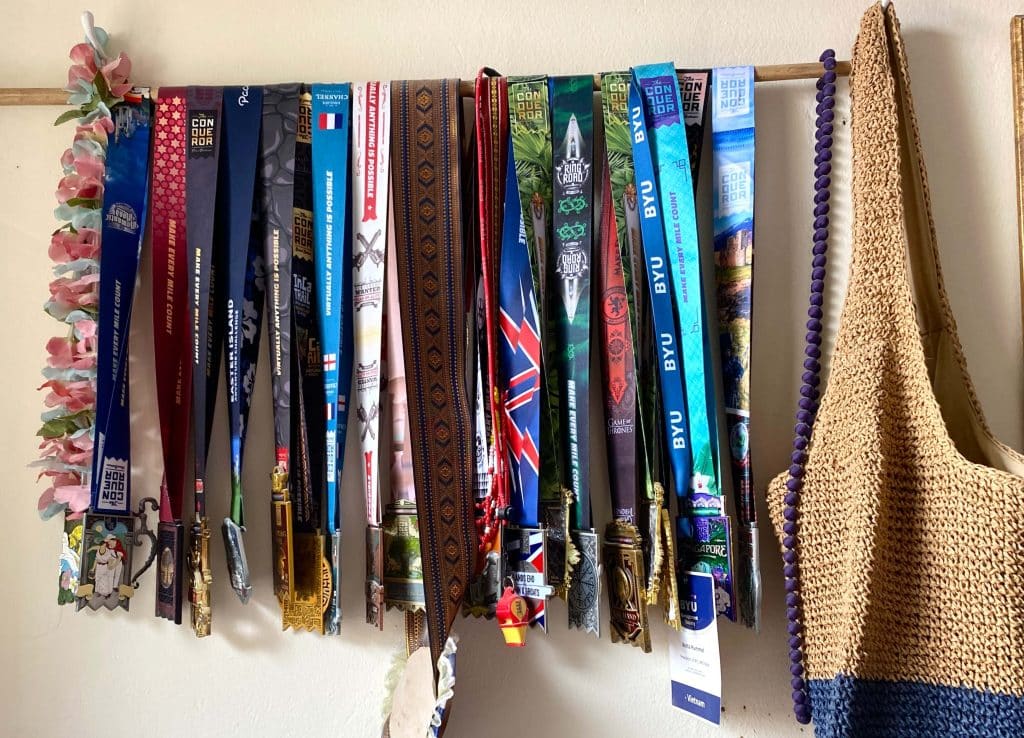 My medals I have hanging up to remind me to exercise and continue.