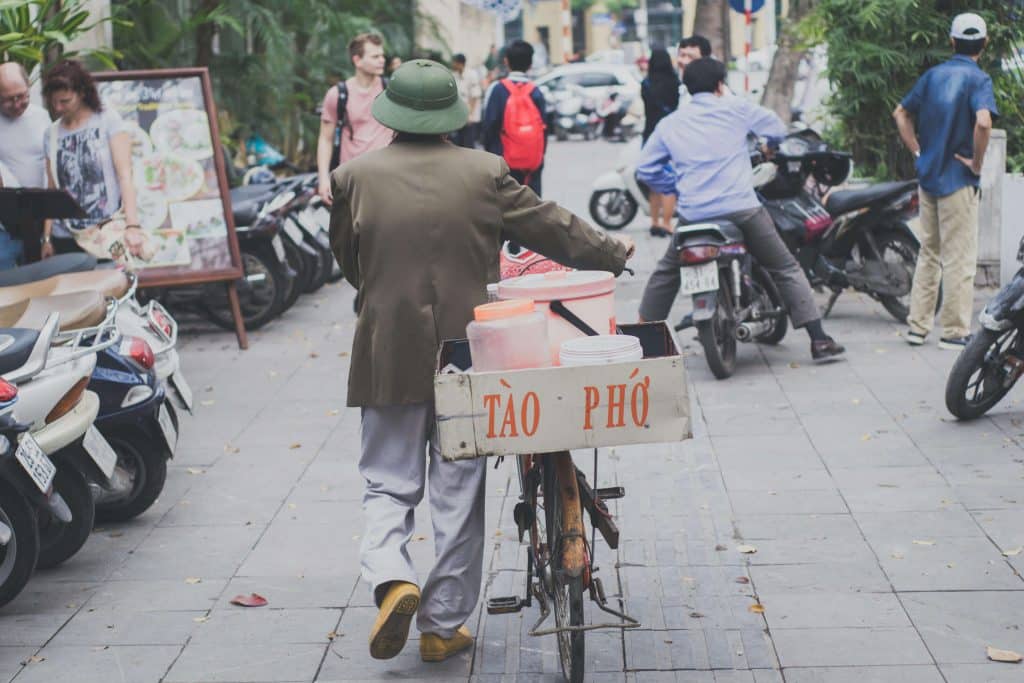 Vietnamese roads can have a lot of different vehicles on them.