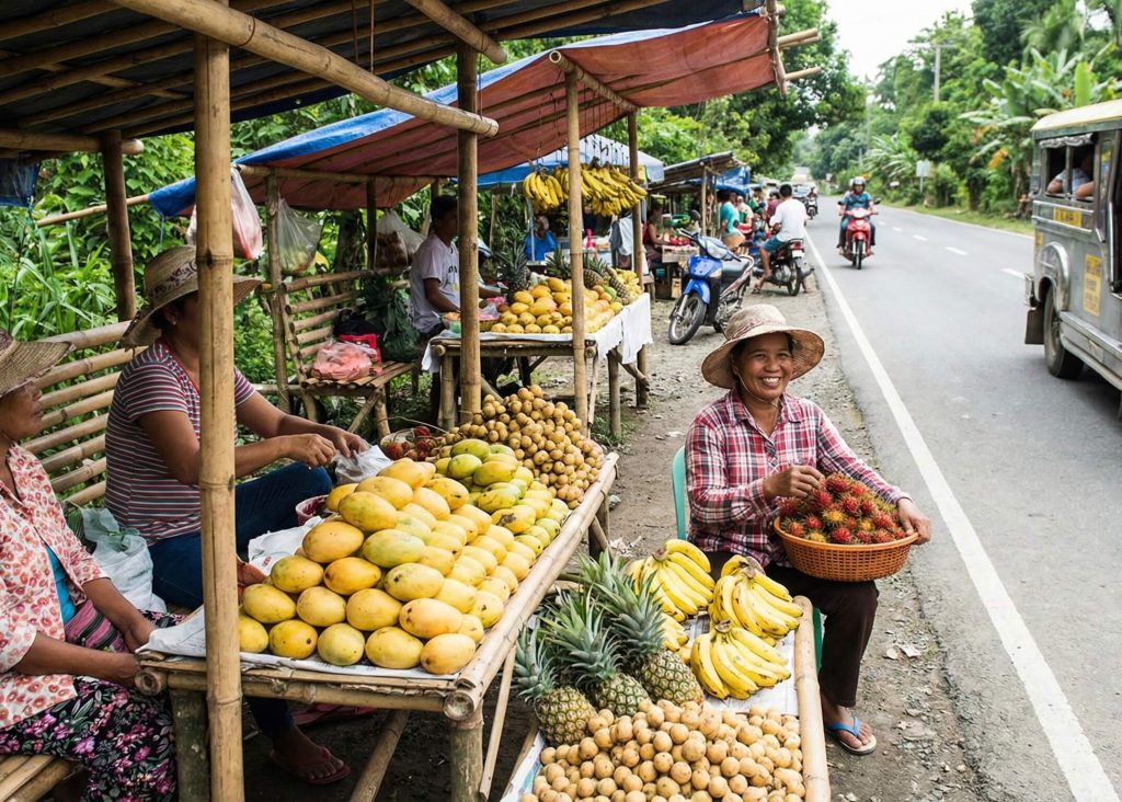 Women in Philippines selling fruit.