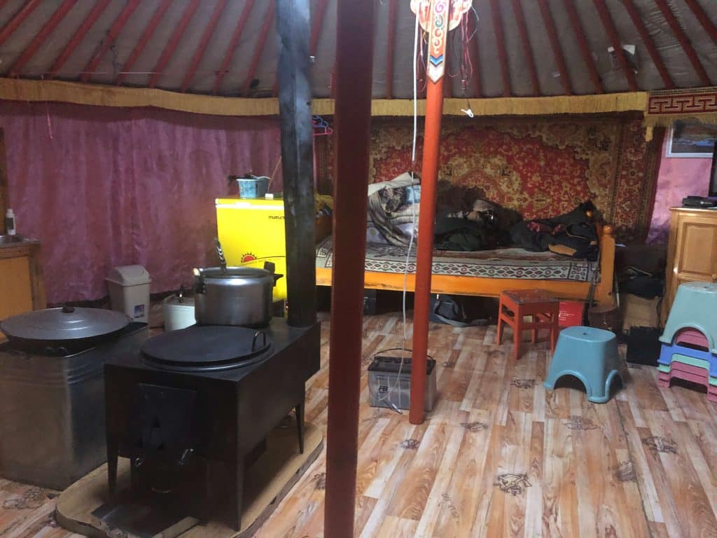 Inside an typical Mongolian Ger (Yurt)