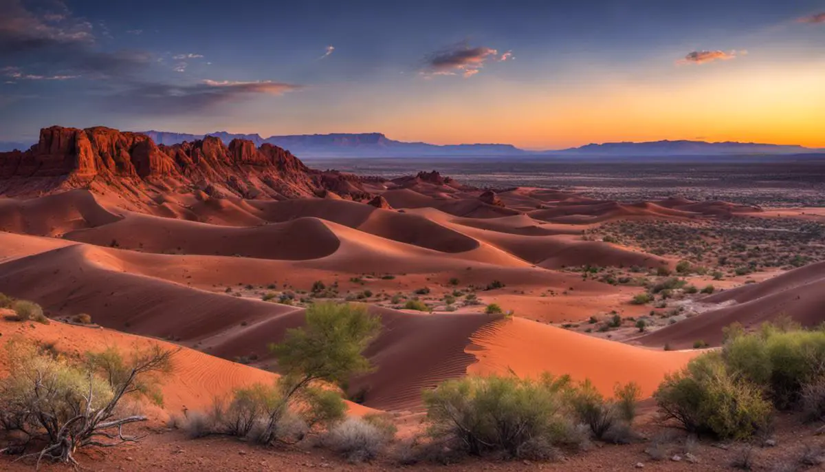 A breathtaking view of the North American deserts, showcasing its vastness and natural beauty.