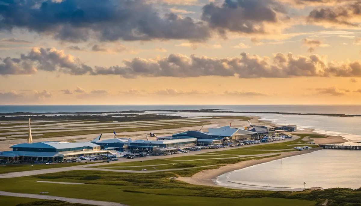 An image depicting the multiple airports of the Outer Banks, showcasing their locations and sizes.