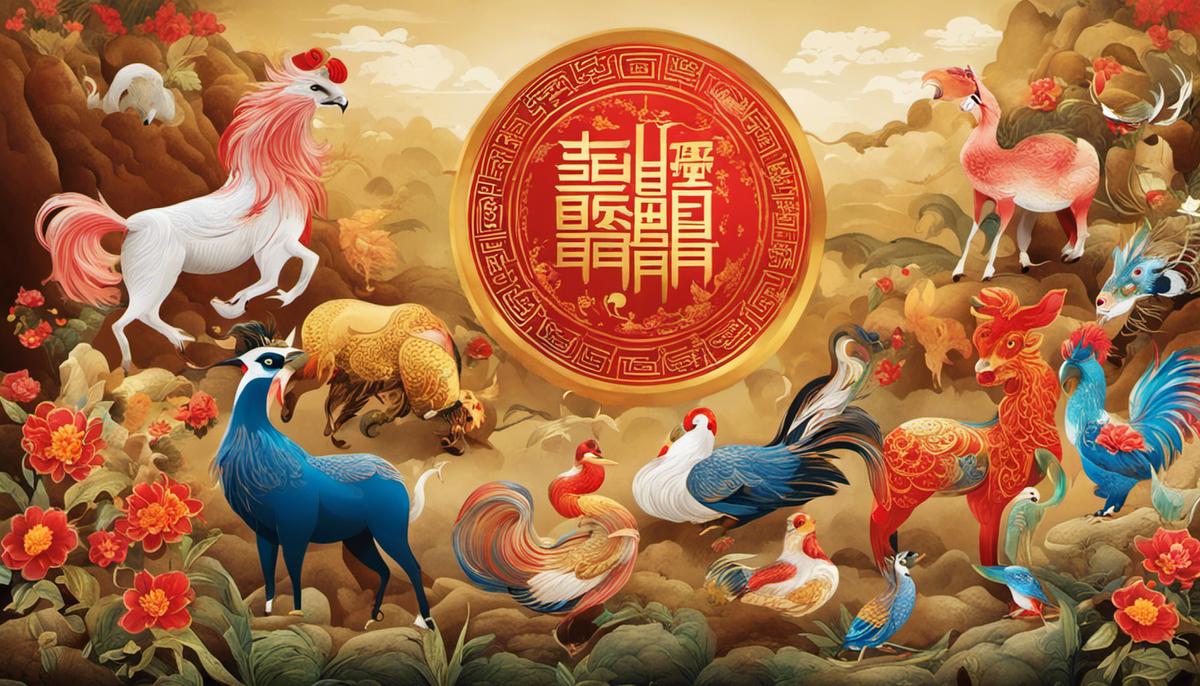 Chinese Zodiac Animals represented by various images and symbols, showcasing the diversity and vibrancy of Chinese culture and traditions