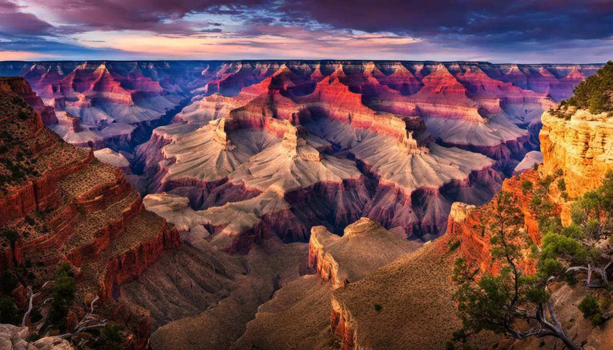 A captivating image of the Grand Canyon, with its layered rock formations and vibrant colors.