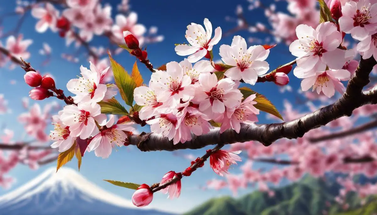 An image of a cherry blossom blooming, symbolizing the concept of 'Hana' in Japanese culture